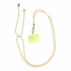 SWING (6mm) tālruņa siksniņa, tālruņa piekariņš ar regulējamu garumu / auklas garums 165 cm (maks. 82,5 cm cilpā) / uz pleca vai kakla – pelēks–dzeltens