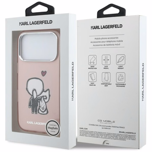 Karl Lagerfeld Karl & Choupette задняя MagSafe чехол для iPhone 17 Pro Max розовый