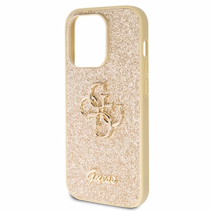Guess GUHCP14LHG4SGD viedtālruņa apvalks iPhone 14 Pro – zeltains Spīdīgs Script Big 4G