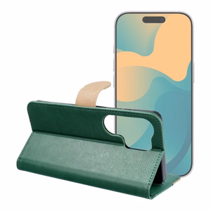 Atlokāmais maciņš Motorola G17 Split Book, zaļš un zeltains