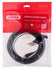 UNITEK 2.0 4K60HZ FLAT 5M C11063BK-5M - Kabel - Digital/Display/Video HDMI cable 5 m HDMI Type A (Standard) melns