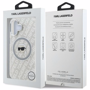 Karl Lagerfeld IML Karl Head Logo MagSafe maciņš iPhone 16 - pelēks