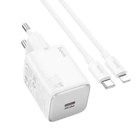 Lādētājs Hoco USB C QC PD 20W + Kabelis USB C uz Lightning N40 balts