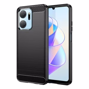 Carbon Case чехол для Honor Play 40 Plus / Honor X7a гибкая силиконовая карбоновая крышка чёрный