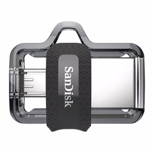 SanDisk 173384 USB zibatmiņas disks 32 GB USB Type-A / Micro-USB melns, caurspīdīgs