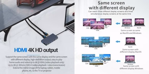 Адаптер USB Type-C — 2x HDMI, VGA, LAN, 3x USB Type-A, SD, TF, USB Type-C PD100W, Aux