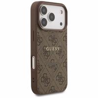GUESS viedtālruņa apvalks (m) IPHONE 17 Pro ar MagSafe saderīgs PU 4G Ring Classic Logo - brūns