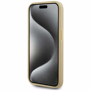 Karl Lagerfeld Wrinkled Metal Signature viedtālruņa apvalks iPhone 15 Pro Max - zelta