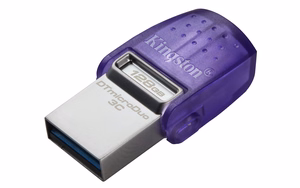 Kingston Technology DataTraveler microDuo 3C USB zibatmiņa 64 GB USB Type-A / USB Type-C 3.2 Gen 1 (3.1 Gen 1) violets, nerūsējošs tērauds