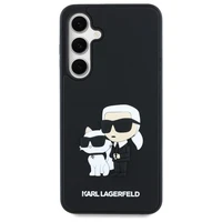 Karl Lagerfeld 3D gumijas Karl&Choupette viedtālruņa apvalks Samsung Galaxy S24 FE - melns