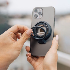 STM MagLoop 3-in-1 MagSafe piederums iPhone: pirksta cilpa, statīvs un pudeļu attaisāmais, melns