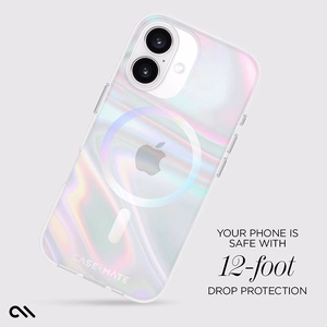 Case-Mate Soap Bubble MagSafe vāciņš ierīcei iPhone 16, zaigojošs