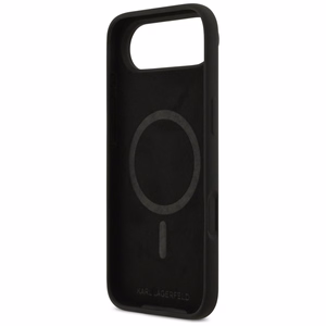 Karl Lagerfeld silikona Karl&Choupette gredzens magnētiskais viedtālruņa apvalks iPhone 17 Air - melns