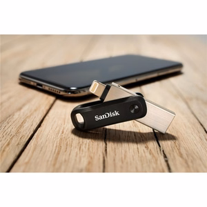 SanDisk 00183589 USB zibatmiņas disks 256 GB USB Type-A / Lightning 3.2 Gen 1 melns, sudrabs