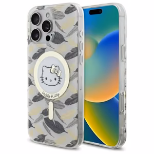 Hello Kitty IML Golden Leaves MagSafe viedtālruņa apvalks iPhone 16 Pro Max - balts