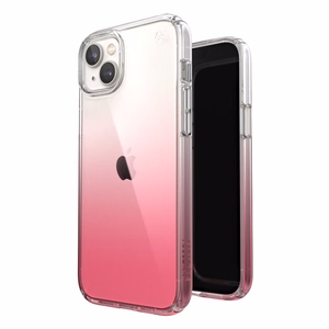 Speck Presidio Perfect-Clear + Ombre vāciņš ierīcei iPhone 15 Plus / 14 Plus, ar Microban pretmikrobu aizsardzību, “Clear / Vintage Rose Fade” krāsu kombinācija