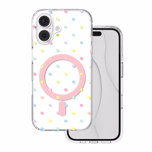 Bubble Dots Mag maciņš, paredzēts iphone 16 6,1", balts
