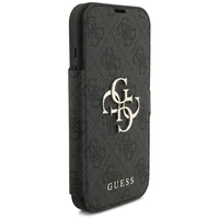 Guess Book 4G Metal Logo viedtālruņa apvalks iPhone 17 Pro - melns