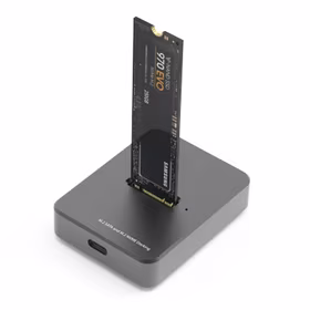 SSD vienas ligzdas dokstacija M.2 SATA/NVME, USB-A, USB-C