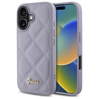 Guess stepēts metāla logotips viedtālruņa apvalks iPhone 16 - gaiši violeta