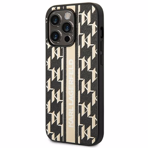 Karl Lagerfeld KLHCP14XPGKLSKW cietais maciņš iPhone 14 Pro Max 6,7" Monogram Stripe – brūns