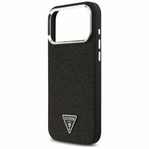 Guess Glitter Triangle Logo MagSafe Чехол для iPhone 17 Pro Max - чёрный