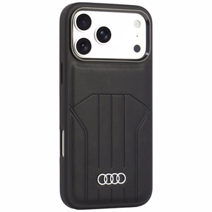 Audi sintētiskās ādas vāciņš modelim iPhone 18 Pro Max / 17 Pro Max, saderīgs ar MagSafe – melns