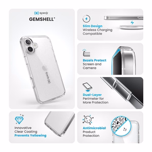 Caurspīdīgs Speck GemShell vāciņš iPhone 16 Plus tālrunim