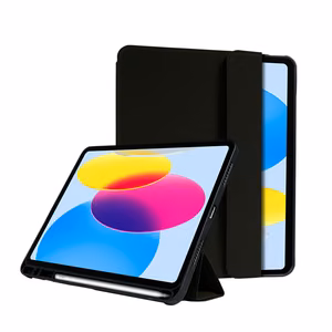 Crong FlexFolio atverams vāciņš ierīcei iPad 11" (2025) / iPad 10.9" (2022), ar Apple Pencil turētāju, melns