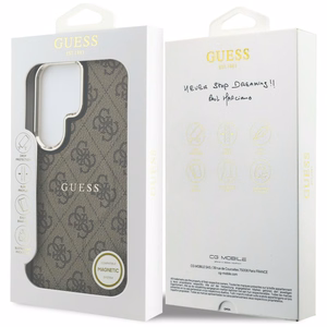 Guess maciņš 4G Embossed Ring MagSafe priekš Samsung Galaxy S26 Ultra brūns
