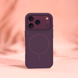 Thin Mag silikona maciņš iPhone 17 Pro 6,3″ / iPhone 18 Pro 6,3″, tumšā ķiršu krāsā
