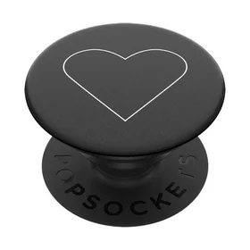 Popsockets 2 baltās sirds melnais turētājs un telefona statīvs