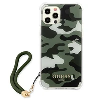 Guess GUHCP12LKSARKA iPhone 12 Pro Max 6.7" zaļš/haki cietais apvalks Camo kolekcija