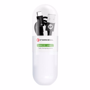FORCELL C319 kabelis USB A uz Type C 2,1A TUBE 1 m melns