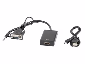 Lanberg AD-0021-BK video adaptera kabelis 0.2 m HDMI Type A VGA (D-Sub) melns