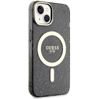 Guess GUHMP14MHCMCGK iPhone 14 Plus 6.7" melns/melns cietais apvalks Spīdums Zelts Magnētiskais
