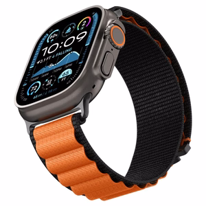SPIGEN WBF1 РЕМЕШОК APPLE WATCH 6 / 7 / 8 / 9 / 10 / SE / ULTRA 1 / 2 (44 / 45 / 46 / 49 MM) ЧЕРНЫЙ/ОРАНЖЕВЫЙ