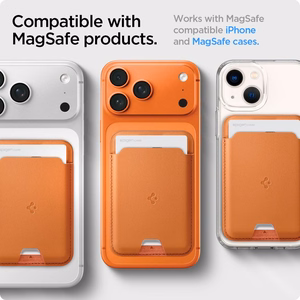 Spigen Valentinus MagSafe magnētiskais karšu maciņš tālrunim – oranžs