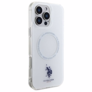 Viedtālruņa apvalks US Polo IML Ring MagSafe iPhone 16 Pro - balts