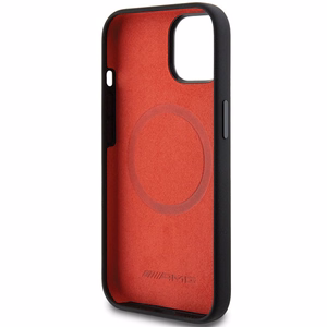 AMG silikona lielo rombu raksta magnētiskais viedtālruņa apvalks iPhone 15/14/13 - melns