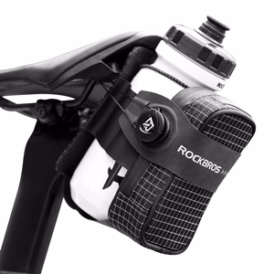 Rockbros P010 0.2L velosipēda sēdekļa soma ar 0.6L pudeles turētāju - melna