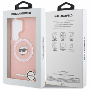 Karl Lagerfeld maciņš IML Repeated Choupette MagSafe priekš Samsung Galaxy S26 Ultra rozā