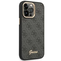 Guess GUHCP14XHG4SHK iPhone 14 Pro Max 6.7" melns / melns viedtālruņa apvalks 4G ar vintīgā aukso logotipa dizainu