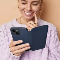 DUAL POCKET grāmatas tipa viedtālruņa apvalks XIAOMI Redmi Note 13 Pro 4G tumši zils