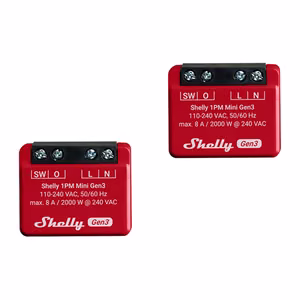 Set of 2 Shelly 1PM Mini Gen4 Zigbee/Matter Controllers