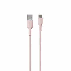 Puro Soft USB-A - USB-C kabelis 1.5m - rozā