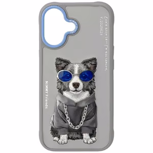 Nimmy Glasses Cool nag viedtālruņa apvalks iPhone 17 - pelēks