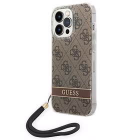 Guess GUOHCP14XH4STW iPhone 14 Pro Max 6.7 "brūns/brūns cietais apvalks 4G raksta siksna
