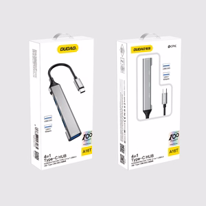 Dudao HUB 4in1 USB-C - 4x USB-A (3 x USB2.0 / USB3.0) 6.3cm melns (A16T)