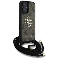 Guess 4G Big Logo Cord Stap viedtālruņa apvalks iPhone 16 Plus - brūns